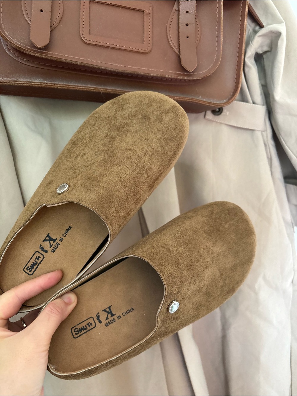 Suede Slip-On Mule in Brown - Casual Comfort